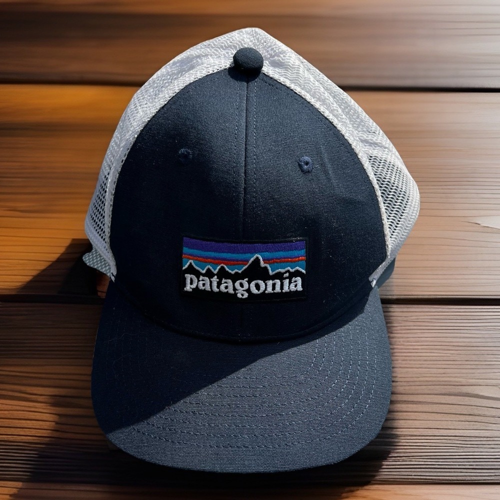 PATAGONIA Trucker Cap Mesh SnapBack Hat Logo Navy Blue - One Size